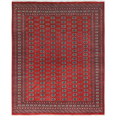 Tribal & Geometric Wool Hand Knotted Rug Red Rich Red 8.1X9.9 -O082434