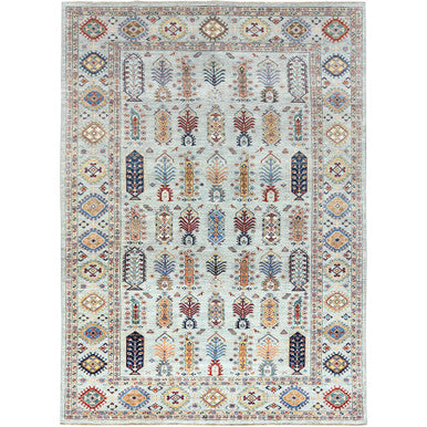 Kazak Wool Hand Knotted Rug Blue Silver Blue 10.0X14.0 -O082436