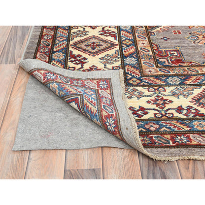 Kazak Wool Hand Knotted Rug Grey Ivory 9.7X9.9 -O082437