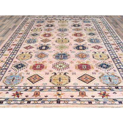 Kazak Wool Hand Knotted Rug Pink Pink 8.9X11.9 -O082439