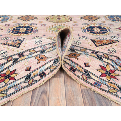Kazak Wool Hand Knotted Rug Pink Pink 8.9X11.9 -O082439