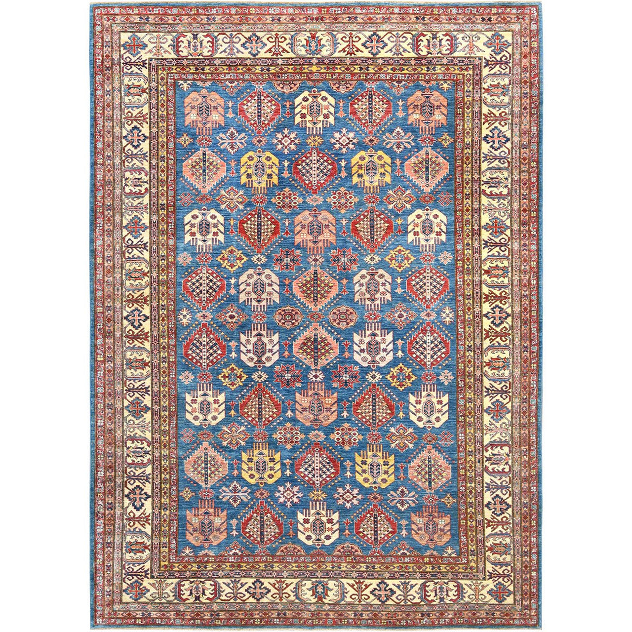 Blue 9'0" x 12'7" Kazak Hand knotted Wool Rug - Sku: O082447