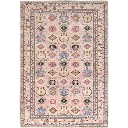 Kazak Wool Hand Knotted Rug Pink Pink 6.0X8.9 -O082452