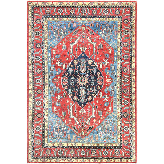 Heriz Wool Hand Knotted Rug Red Red 6.0X9.1 -O082466