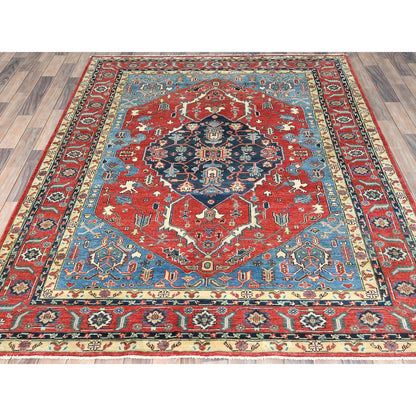 Heriz Wool Hand Knotted Rug Red Red 6.0X9.1 -O082466
