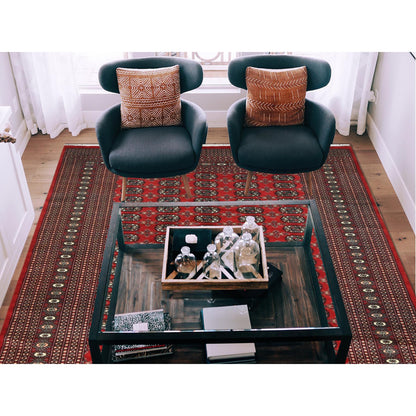 Tribal & Geometric Wool Hand Knotted Rug Red Rich Red 6.0X9.1 -O082493