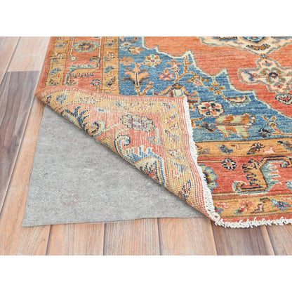 Heriz Wool Hand Knotted Rug Red Red 4.1X5.9 -O082502