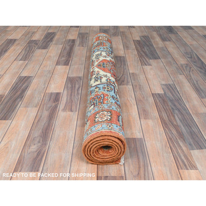 Heriz Wool Hand Knotted Rug Red Red 4.0X5.7 -O082505