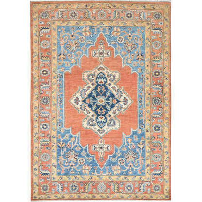 Heriz Wool Hand Knotted Rug Red Red 4.1X5.9 -O082506