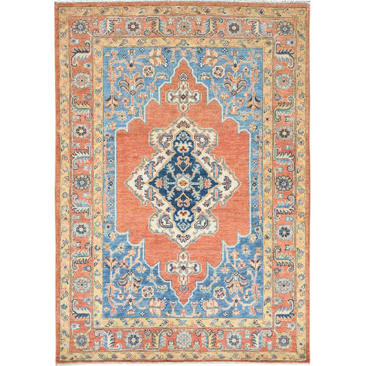 Heriz Wool Hand Knotted Rug Red Red 4.1X5.9 -O082506