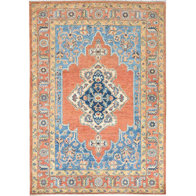 Heriz Wool Hand Knotted Rug Red Red 4.1X5.9 -O082506