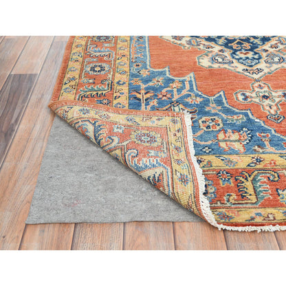 Heriz Wool Hand Knotted Rug Red Red 4.1X5.9 -O082506