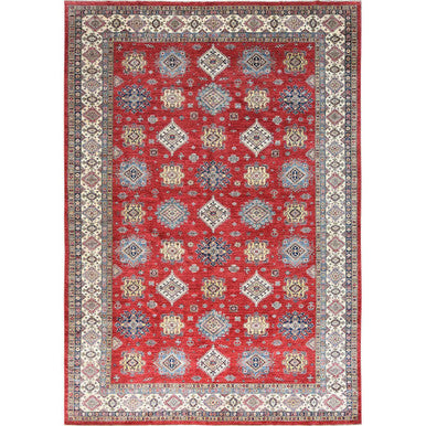 Kazak Wool Hand Knotted Rug Red Ivory 12.1X16.0 -O082528