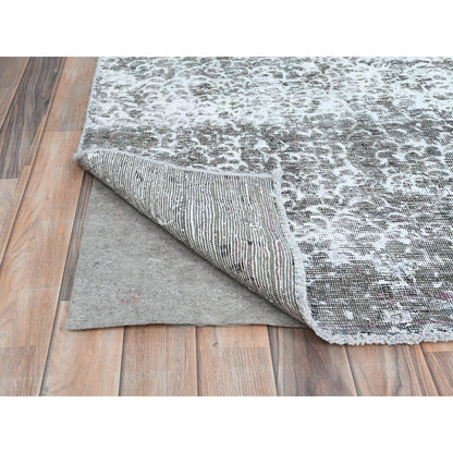 Overdyed & Vintage Wool Hand Knotted Rug Grey No Border 9.3X12.0 -O082544
