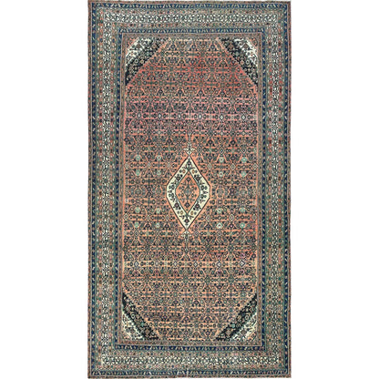 Overdyed & Vintage Wool Hand Knotted Rug Orange Ivory 11.2X21.2 -O082548
