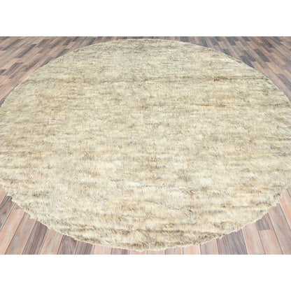 Modern and Contemporary Wool Hand Knotted Rug Beige No Border 13.6X13.5 -O082563