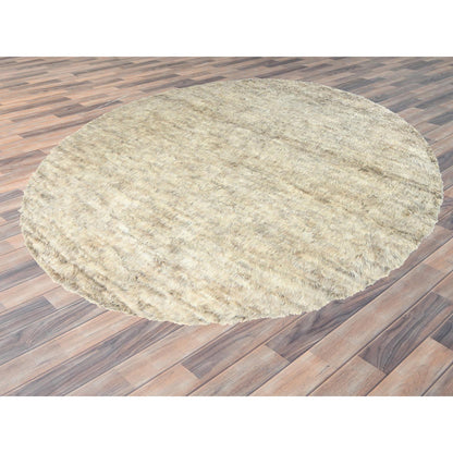 Modern and Contemporary Wool Hand Knotted Rug Beige No Border 13.6X13.5 -O082563