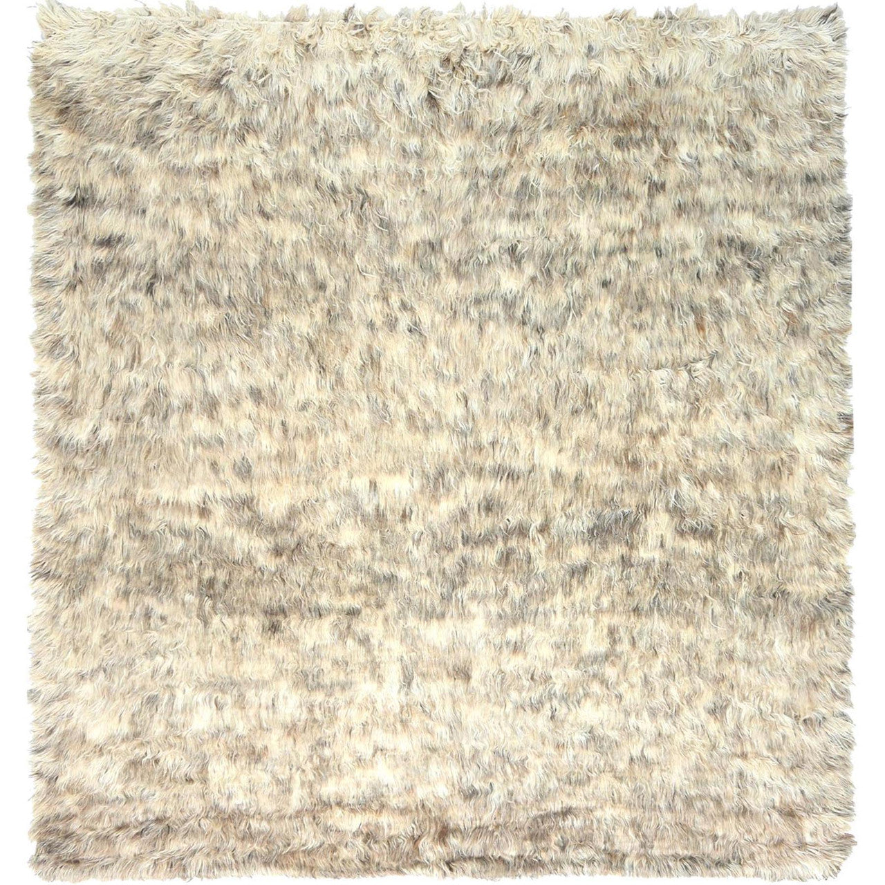 Beige 9'0" x 9'0" Modern and Contemporary Hand knotted Wool Rug - Sku: O082566