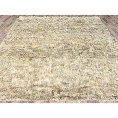 Modern and Contemporary Wool Hand Knotted Rug Beige No Border 9.0X9.0 -O082566