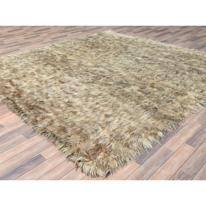 Modern and Contemporary Wool Hand Knotted Rug Beige No Border 9.0X9.0 -O082566