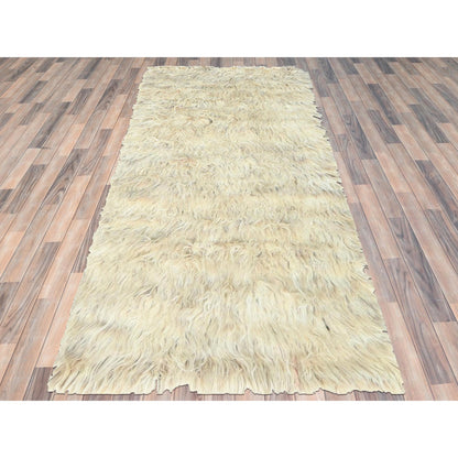 Modern and Contemporary Wool Hand Knotted Rug Beige No Border 3.0X5.4 -O082572