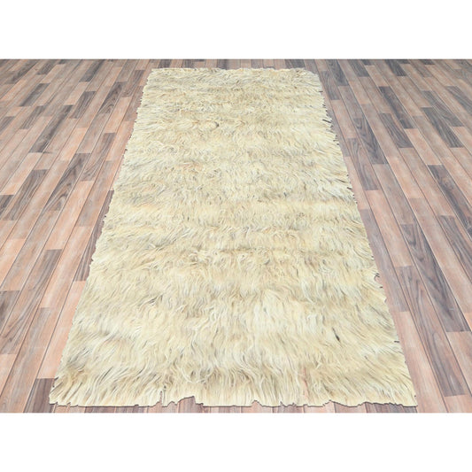 Modern and Contemporary Wool Hand Knotted Rug Beige No Border 3.0X5.4 -O082572