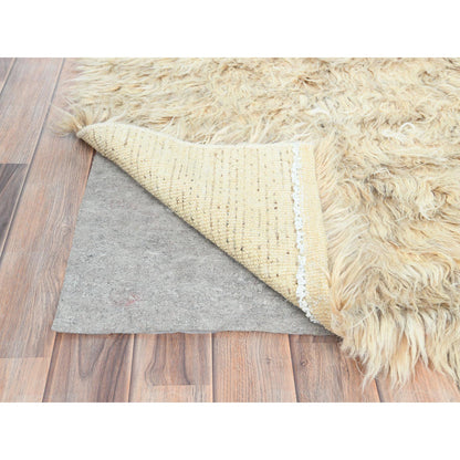 Modern and Contemporary Wool Hand Knotted Rug Beige No Border 3.0X5.4 -O082572