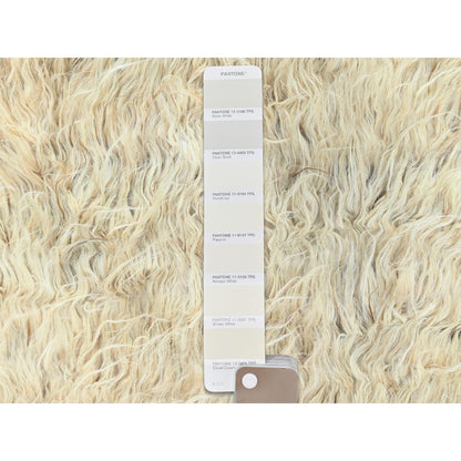 Modern and Contemporary Wool Hand Knotted Rug Beige No Border 3.0X5.4 -O082572