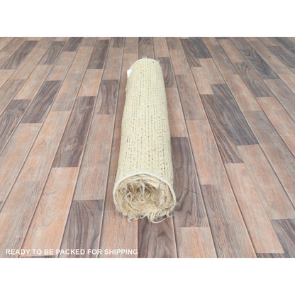 Modern and Contemporary Wool Hand Knotted Rug Beige No Border 3.0X5.4 -O082572