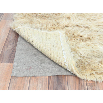 Modern and Contemporary Wool Hand Knotted Rug Beige No Border 2.6X10.0 -O082574