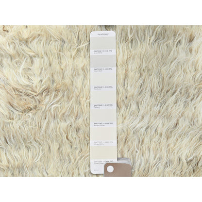 Modern and Contemporary Wool Hand Knotted Rug Beige No Border 2.6X10.0 -O082574