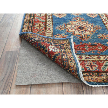 Kazak Wool Hand Knotted Rug Blue Red 2.9X40.6 -O082575
