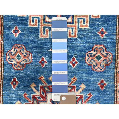 Kazak Wool Hand Knotted Rug Blue Ivory 2.6X33.6 -O082577