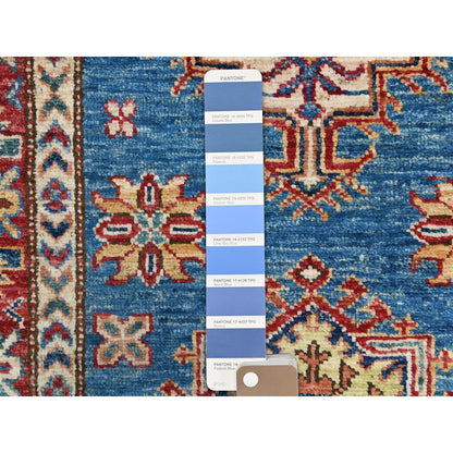 Kazak Wool Hand Knotted Rug Blue Red 2.8X34.0 -O082579