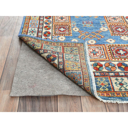 Kazak Wool Hand Knotted Rug Blue Ivory 3.0X24.5 -O082606