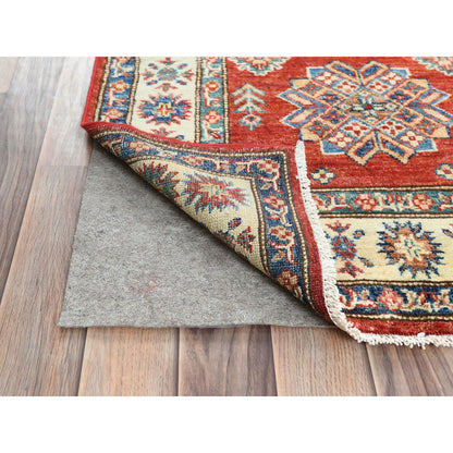 Kazak Wool Hand Knotted Rug Red Ivory 2.8X39.1 -O082607