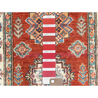 Kazak Wool Hand Knotted Rug Red Ivory 2.8X39.1 -O082607