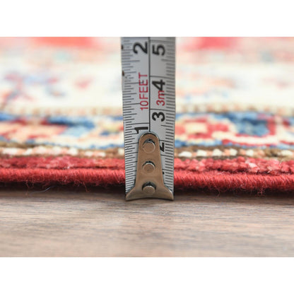 Kazak Wool Hand Knotted Rug Red Ivory 2.8X39.1 -O082607