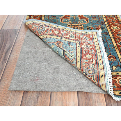 Heriz Wool Hand Knotted Rug Blue Red 1.10X2.9 -O082624