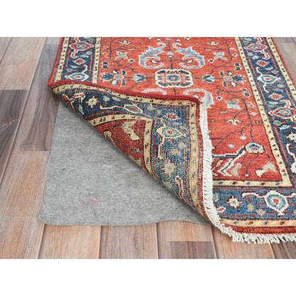 Heriz Wool Hand Knotted Rug Red Navy Blue 2.0X2.10 -O082631
