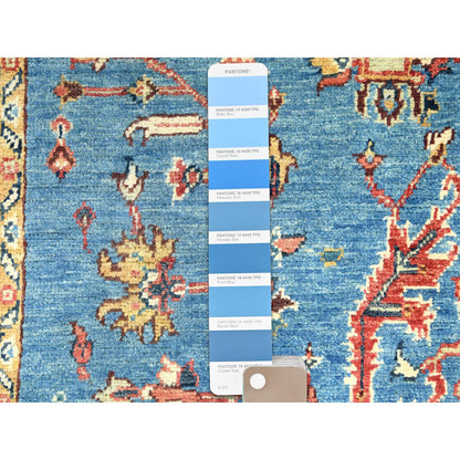 Heriz Wool Hand Knotted Rug Blue Red 4.1X6.0 -O082636