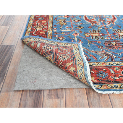 Heriz Wool Hand Knotted Rug Blue Red 3.10X5.10 -O082637