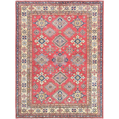 Kazak Wool Hand Knotted Rug Red Ivory 7.10X10.6 -O082640