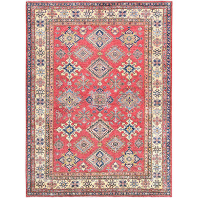 Kazak Wool Hand Knotted Rug Red Ivory 7.10X10.6 -O082640