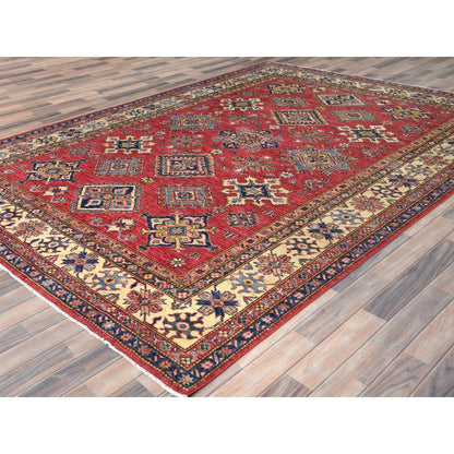 Kazak Wool Hand Knotted Rug Red Ivory 7.10X10.6 -O082640