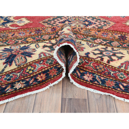 Kazak Wool Hand Knotted Rug Red Ivory 7.10X10.6 -O082640