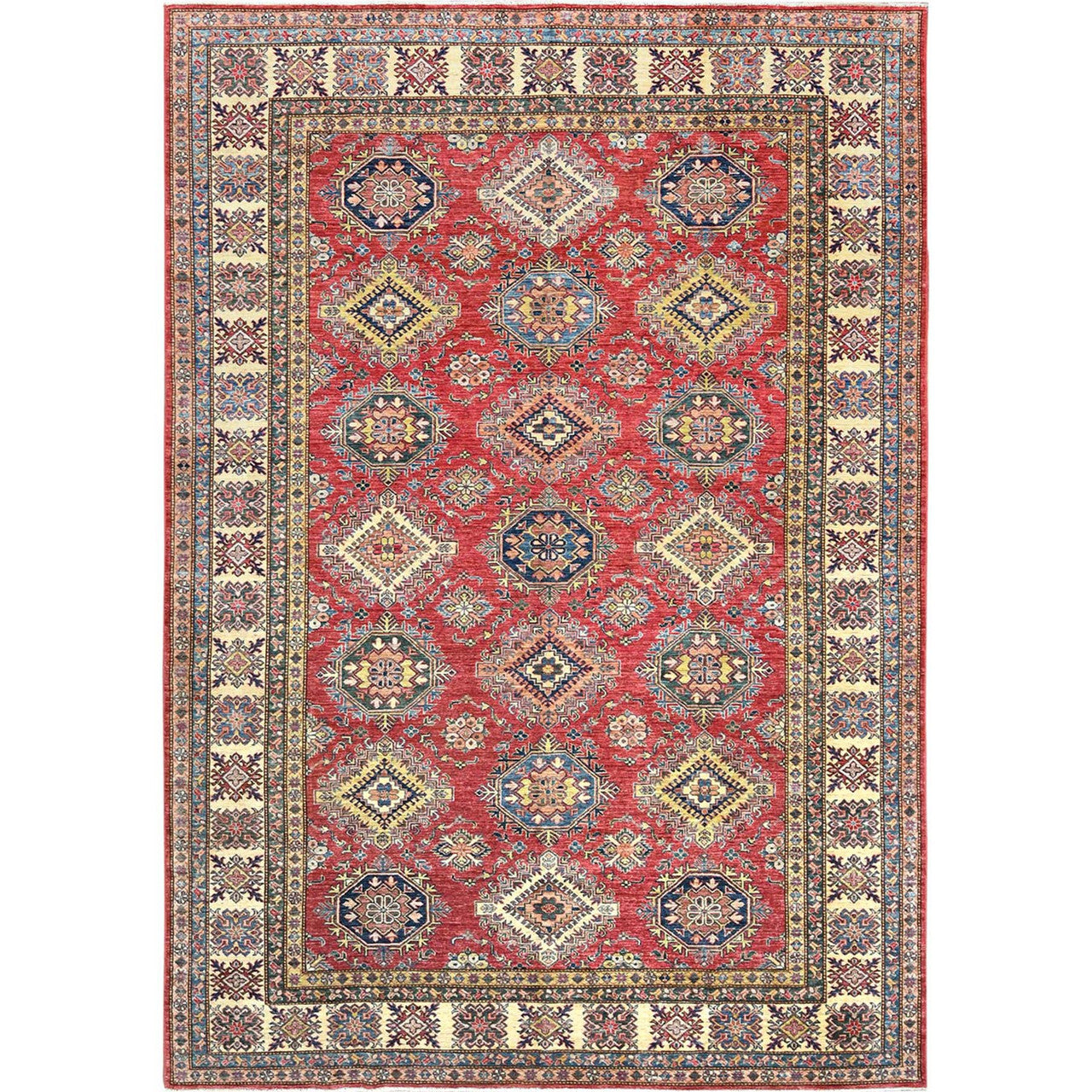 Red 8'10" x 12'8" Kazak Hand knotted Wool Rug - Sku: O082641