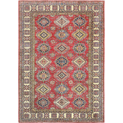 Kazak Wool Hand Knotted Rug Red Ivory 8.10X12.8 -O082641