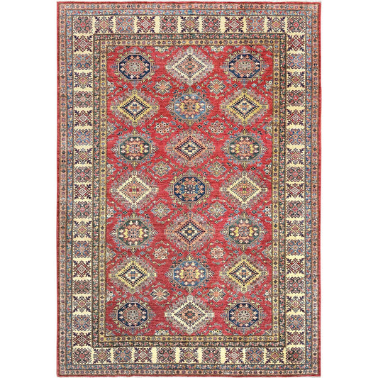 Kazak Wool Hand Knotted Rug Red Ivory 8.10X12.8 -O082641