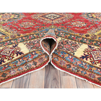 Kazak Wool Hand Knotted Rug Red Ivory 8.10X12.8 -O082641